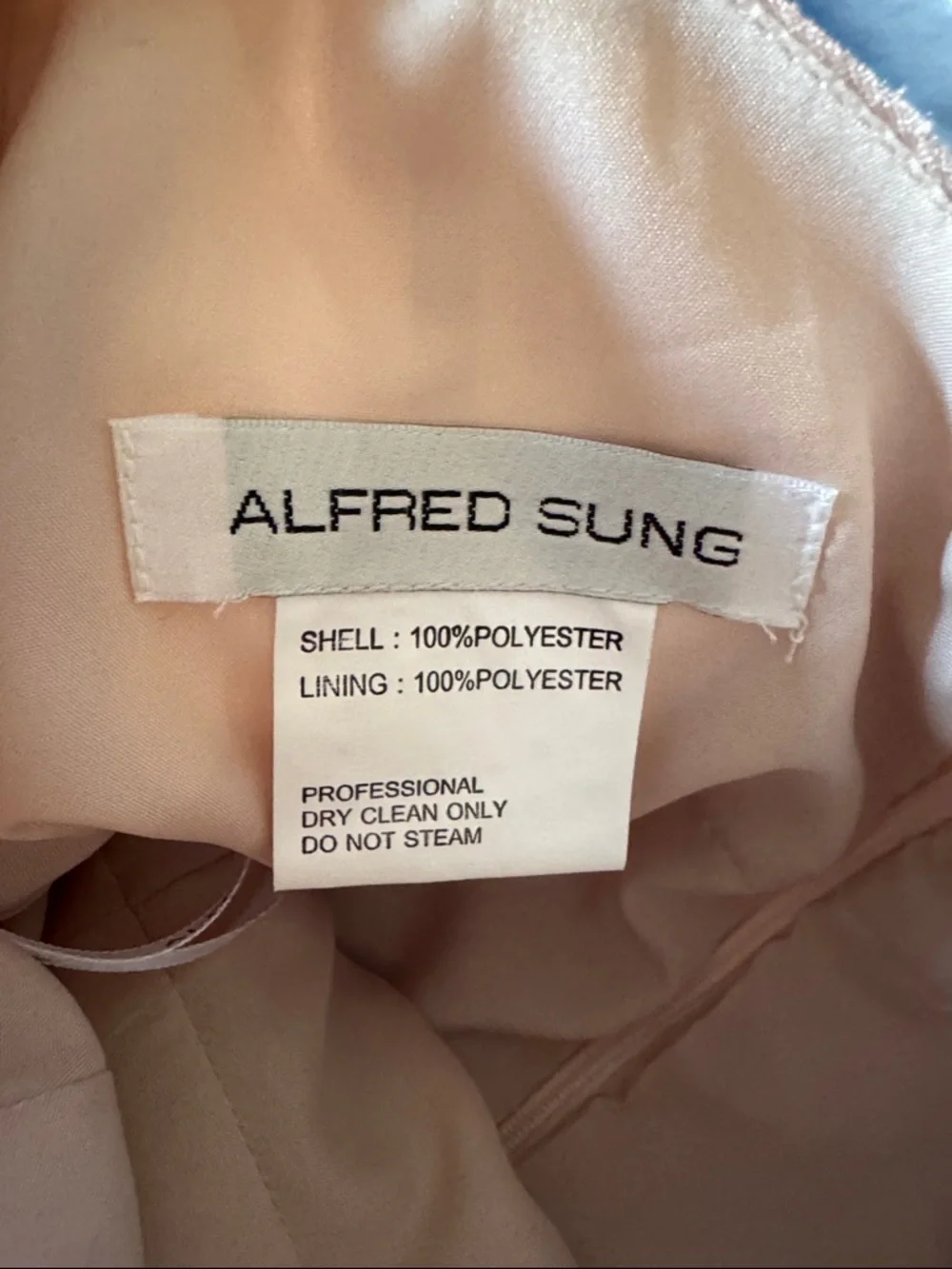 Alfred Sung Sleeveless pearl Pink  Mermaid Evening gown - Picture 5 of 7